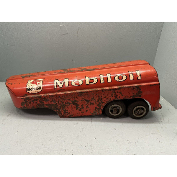 Vtg Smitty Toys Smith Miller Calif. Mobiloil Tanker Red Truck Pegasus