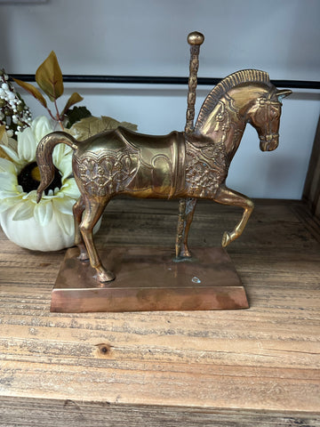 Vintage Brass Carousel Horse