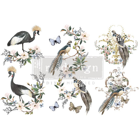 DECOR TRANSFERS® – RARE BIRDS – 3 SHEETS, 6″X12″